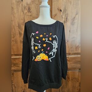 Women's Skeleton And Pumpkin Sweatshirt